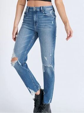 Hidden Jeans Women’s 29 Dark Wash High Waist Distressed Denim